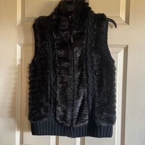 Mountain Lake Faux black fur sweater vest size M